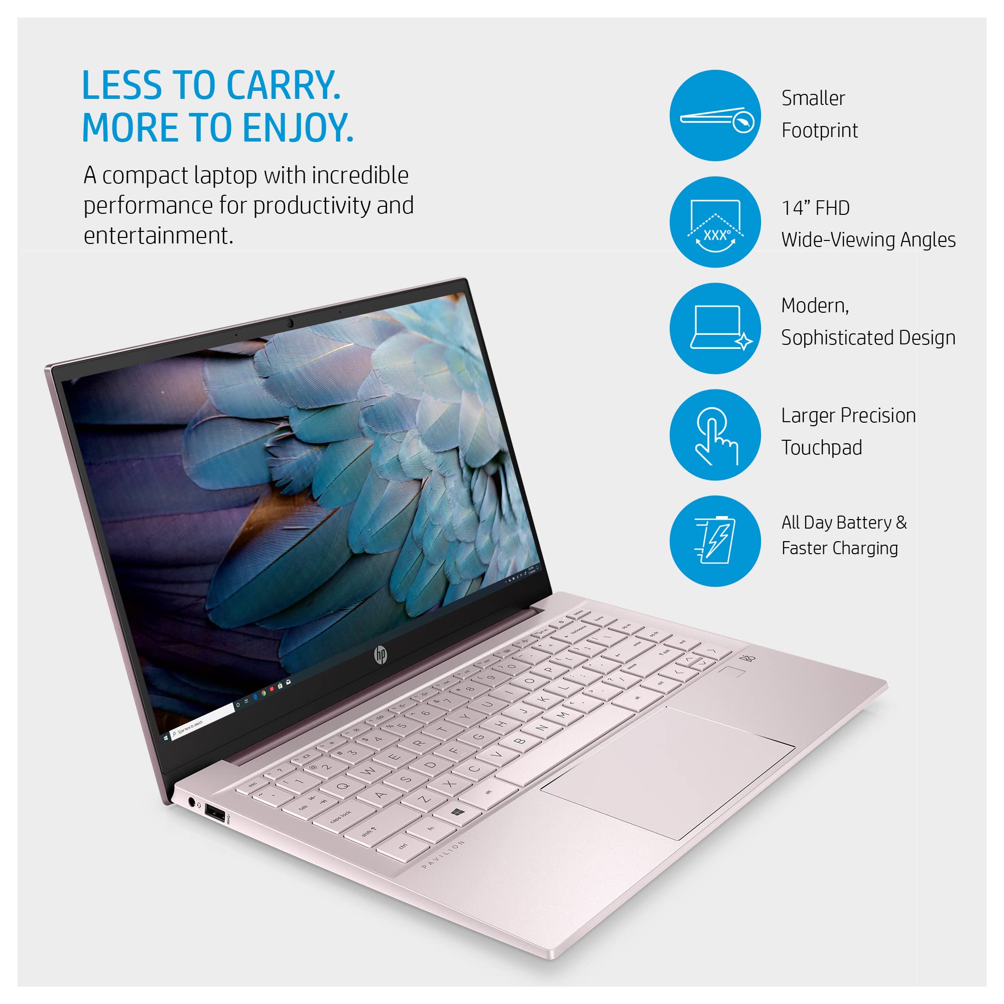 HP Pavilion 14, Intel 11th Gen Core i5 FHD Micro-Edge Anti-Glare 