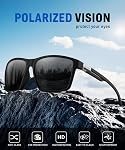 Polarized Sunglasses for Men Women, Vintage Style Ultra Light Frame, UV400 Protection HD Lenses