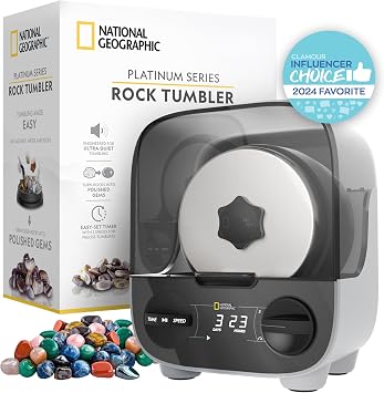 National Geographic Ultra Quiet Rock Tumbler Kit for Kids and Adults