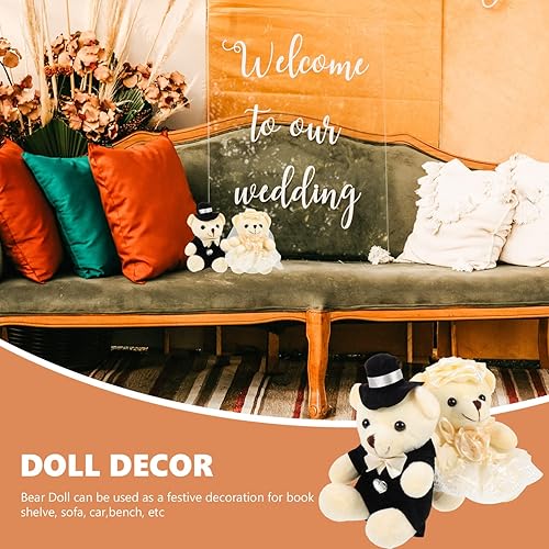 Miniatura 4 de ibasenice 2 piezas de osos de peluche de boda, juguetes de peluche, osos suaves, caja de regalo de boda, regalos para San Valentín, aniversario,