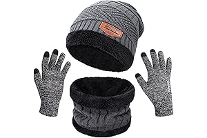 MAYLISACC Winter Beanie and Gloves Set for Men, Women