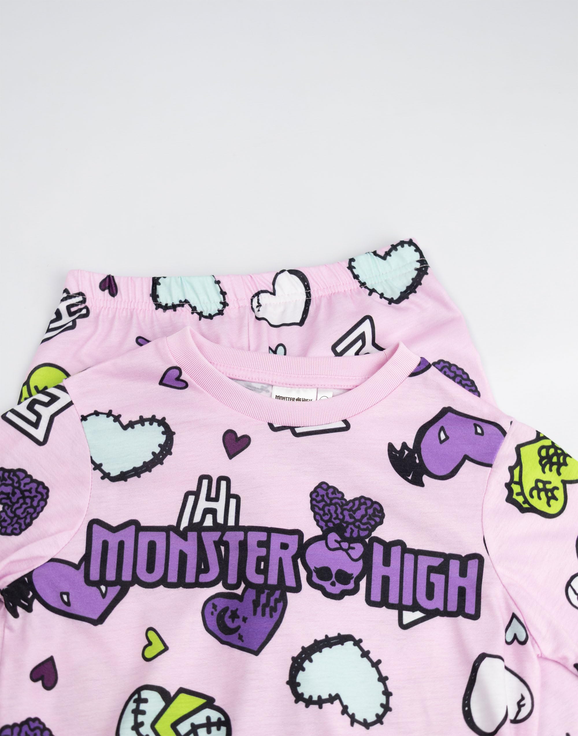 Monster High Dziewczęcy, różowo-fioletowy, piżama z długim rękawem i nogawkami, 3-częściowy komplet | Miękka, wygodna, polarowa piżama z golfem i zapięciem na zamek