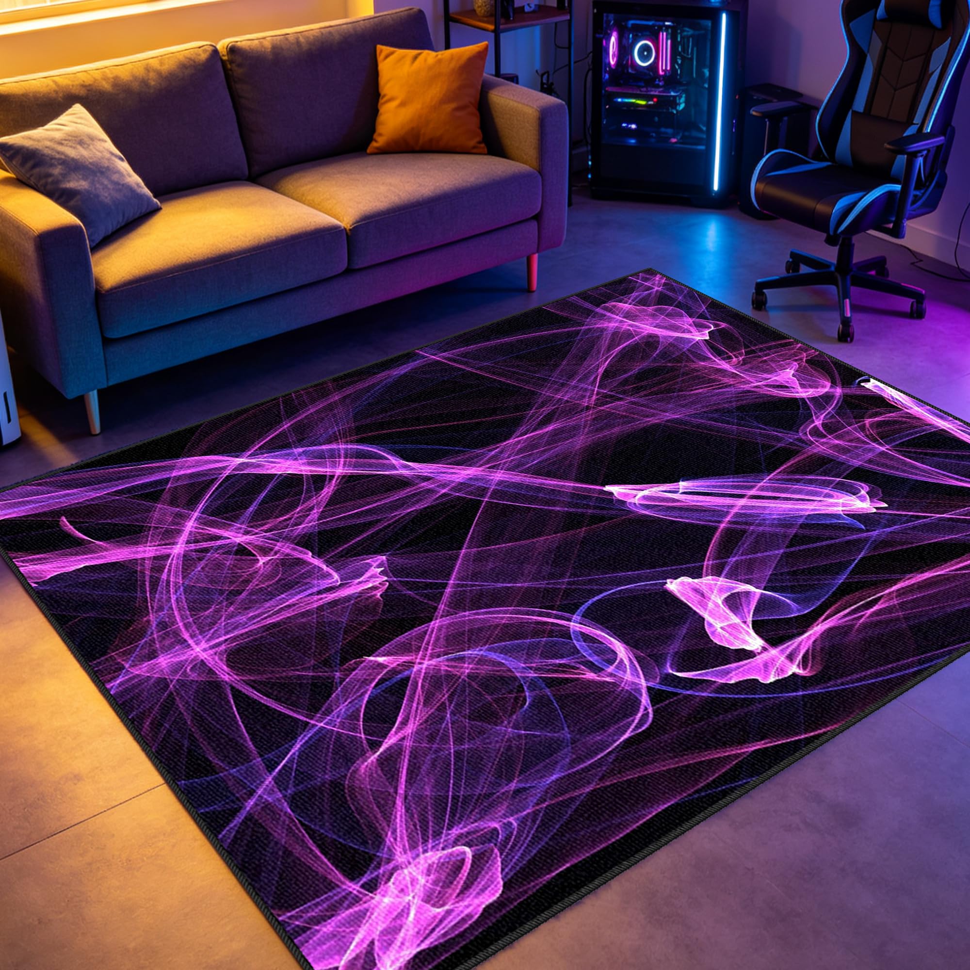 Tapis de sol cuisine salon et chambre ado style moderne poil doux 200x280