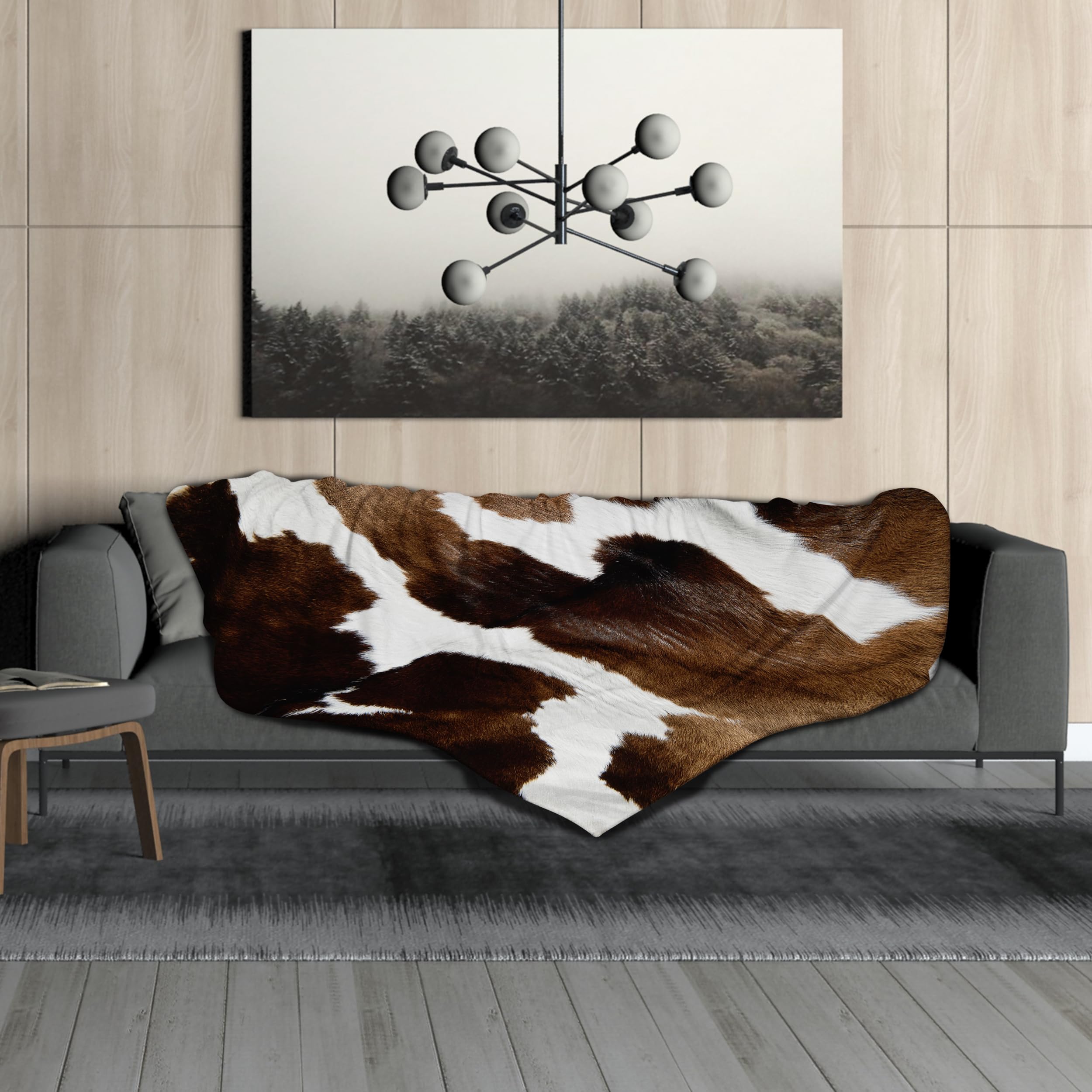 Amazon.com: Brown Cow Print Throw Blanket Cowhide Lightweight Cozy