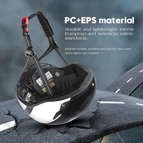 Miniatura 3 de Shinmax Casco de bicicleta para hombres y mujeres, casco de bicicleta con gafas magnéticas desmontables y bolsa portátil ajustable para adultos,