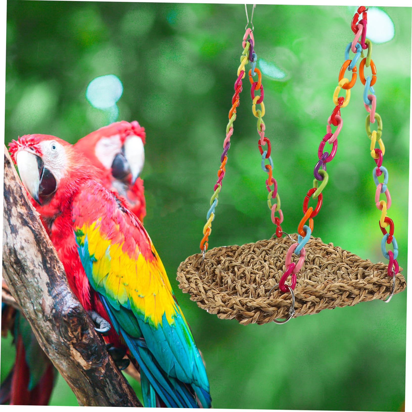 3stücke Vogelspielzeug Hängematte Aus Naturmaterial Kletterspielzeug Für Sittiche Und Papageien Zum Kauen Und Spielen Für Vogelkäfige Bewegung