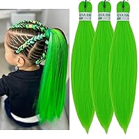 Vista 177 de Cabello trenzado para niños preestirado de 16 pulgadas, color negro, Yaki ez, trenzado para niños, trenzas sin nudos