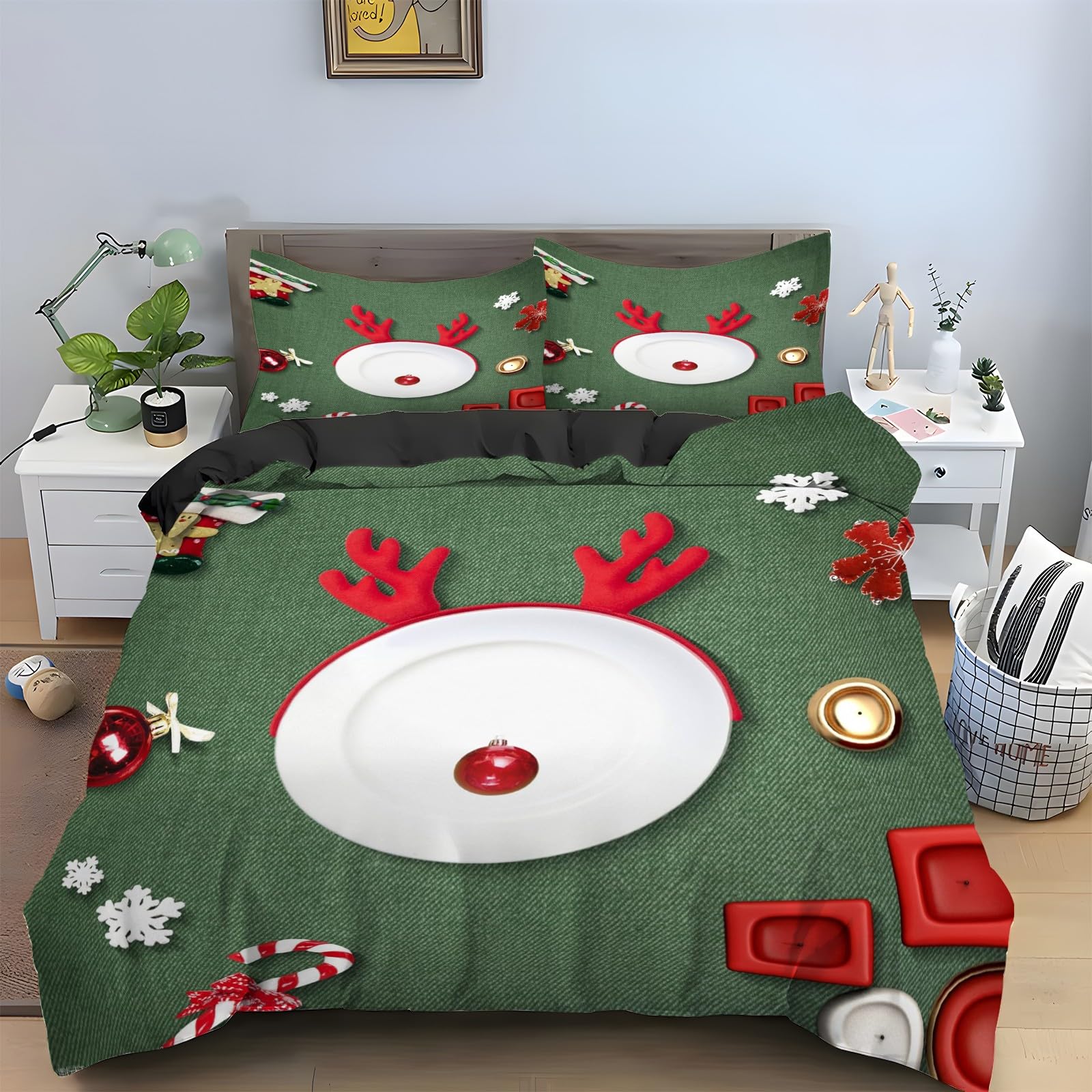 Housse de couette 240 x 260 cm en microfibre douce et finitions haut de gamme