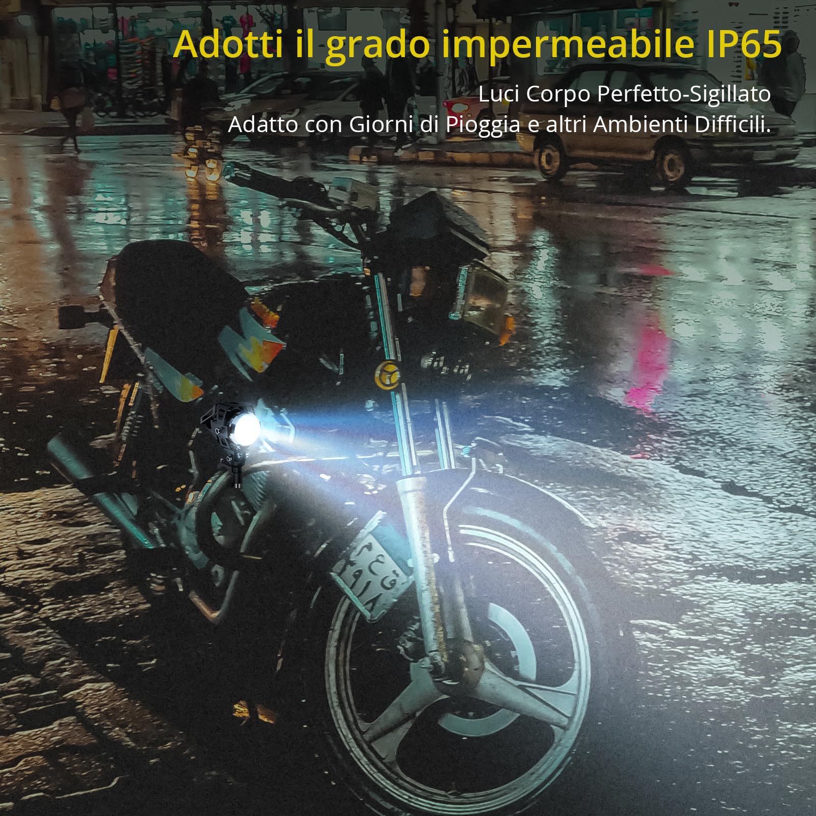 PROZOR 2 * U5 Faro Moto 15W 3000LM 2PZ Luci Anteriori per Moto Impermeabile Spotlight Faro per Motocicletta con Interruttore ON/OFF Lampada Antinebbia per Veicoli a 12/24V Come Motocicli Biciclette