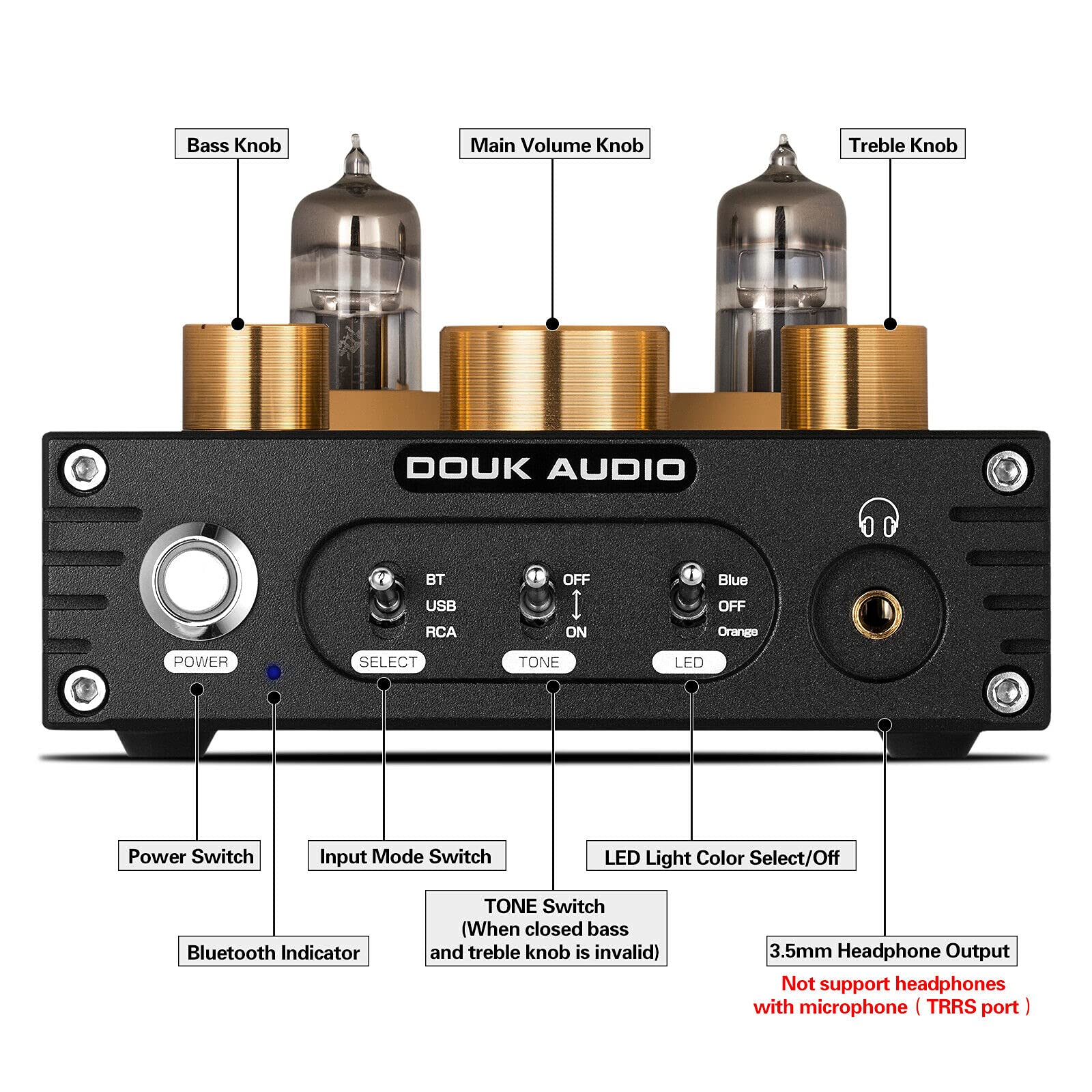 P1 Bluetooth 5.0 Vacuum Tube Preamplifier HiFi Valve Headphone