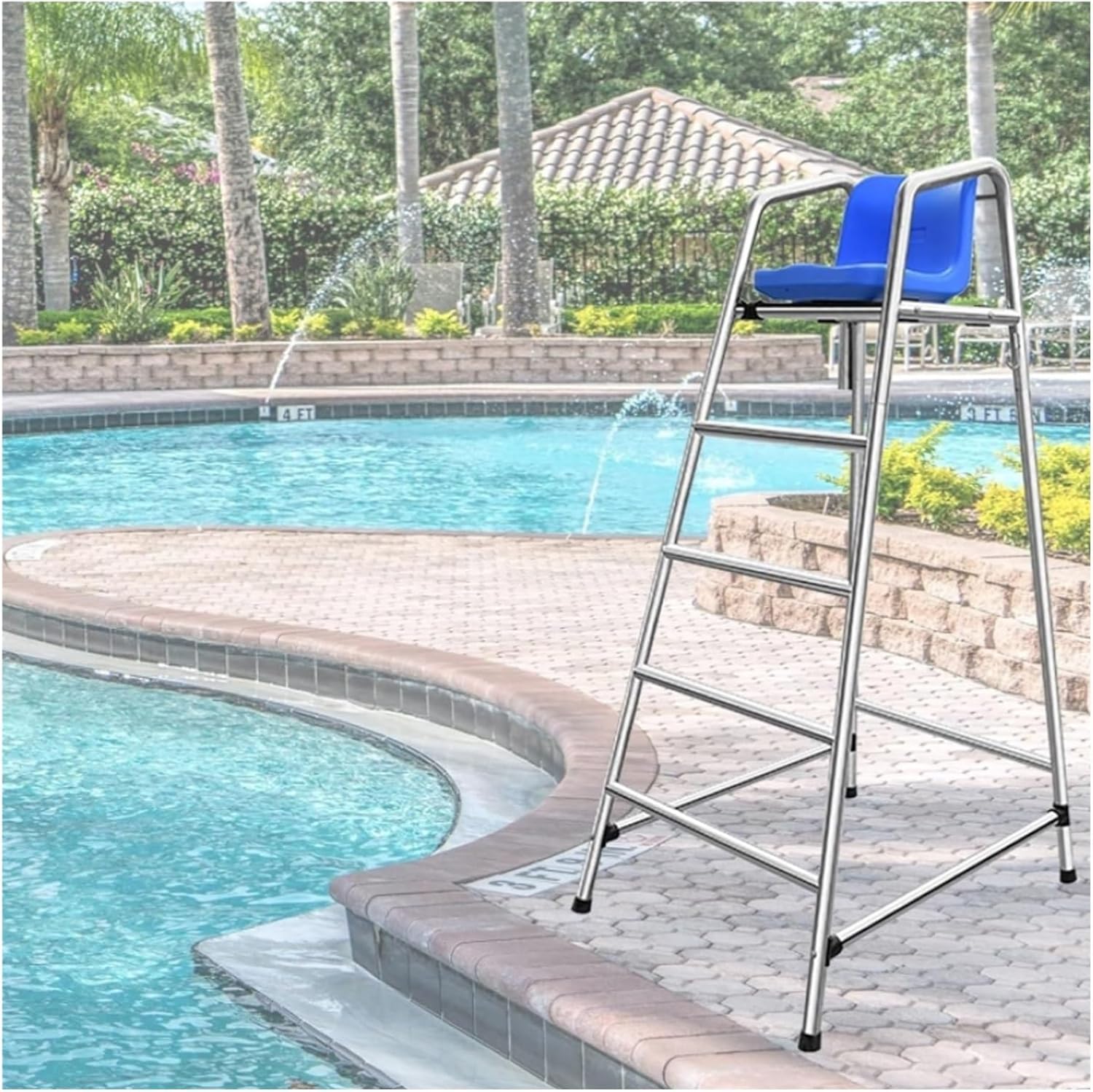 Tall Lifeguard Chairs,Heavy Duty Outdoor Chairs - 47.2in/59in/71in High Life Guard Chair, Lifeguard Stand with ABS Comfortable Seat for Patio Beach, Tall Lifeguard/Deck Chairs Outdoor for A