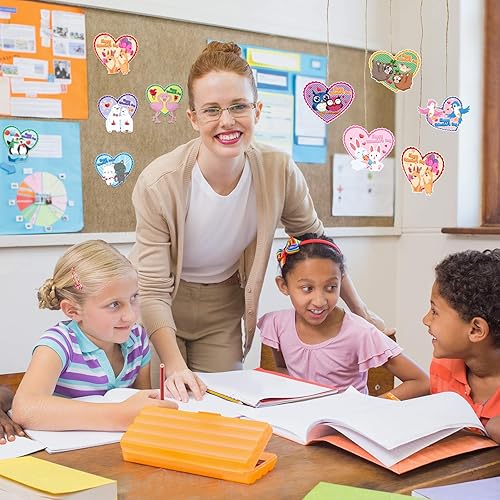 Miniatura 4 de Zonon 40 tarjetas de San Valentín para niños, preciosas tarjetas de felicitación de San Valentín con sobres, tarjetas de aniversario en forma de
