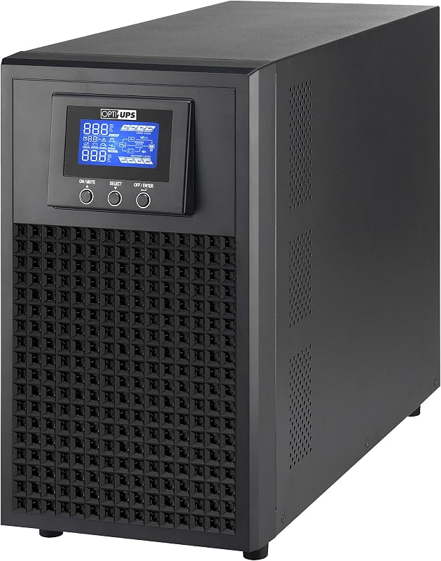 OPTI-UPS DS2000E II (2000VA / 2000W) Fuente de alimentación ininterrumpida de doble conversión en línea, onda sinusoidal pura, respaldo de batería UPS, protección contra sobretensiones (requiere tomacorriente de 20 amperios, ver imagen)
