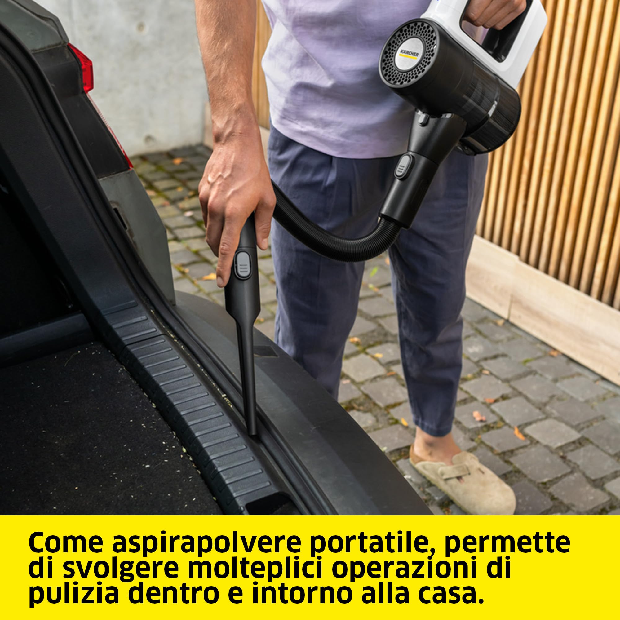KÄRCHER aspirapolvere senza fili VCS 3 Nano Flex, autonomia: fino a 50 min, tubo articolato, tubo flessibile, bocchetta per pavimenti con LED, bocchetta fessure, spazzolina mobili, 1 batteria 22 V