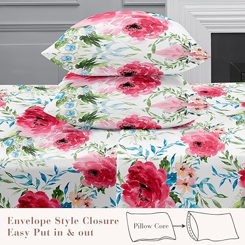 Miniatura 4 de YIYEA Juego de sábanas tamaño Queen, lujosas sábanas de microfibra de doble cepillado de 1800 hilos, calidad hotelera, para cama tamaño Queen, extra