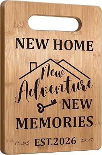 Housewarming Gift for New House Homeowner, House Warming Gifts New Home 2026 Cutting Board Gift, First Home Gift for Neighbor, Realtor Closing Gifts for Home Buyers New Home New Adventure New Memories