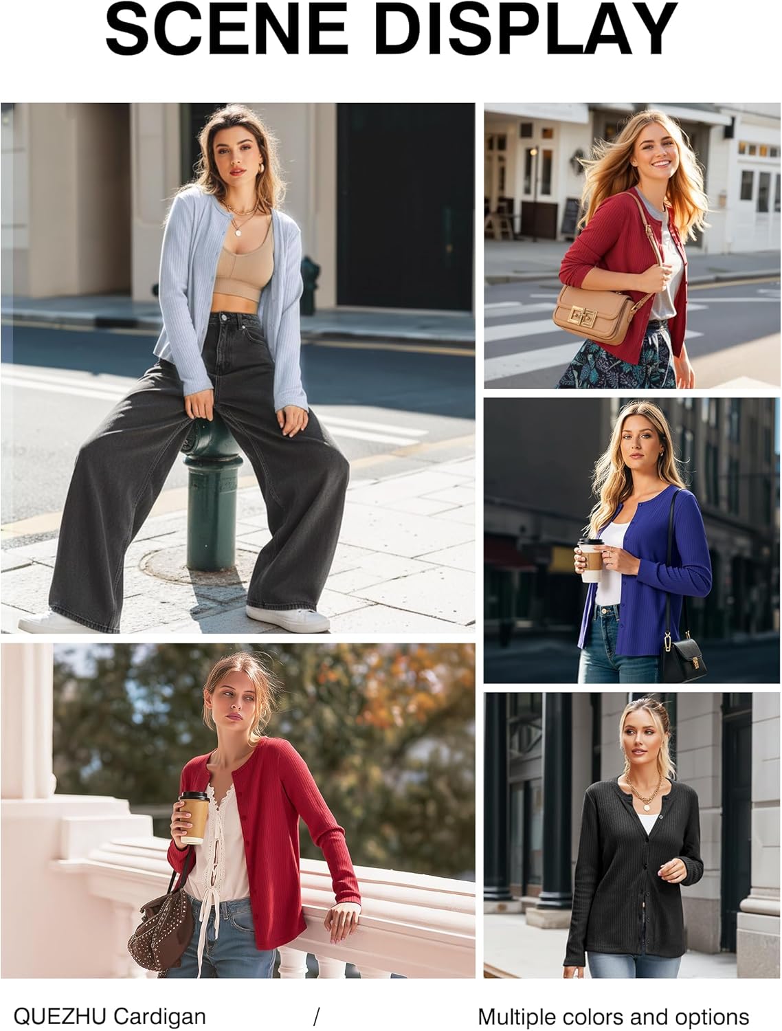 QUEZHU Women's Fall Lightweight Cardigan Casual Long Sleeve Button Down Cardigans Jackets - Image 6