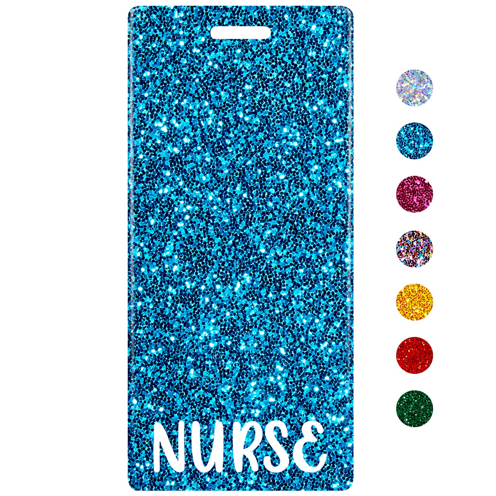 Plifal Nurse Badge Buddy Card Holder Nurse Nursing Accessories Glitter Light Blue Vertical ID Name Identification Tags Hospital Work
