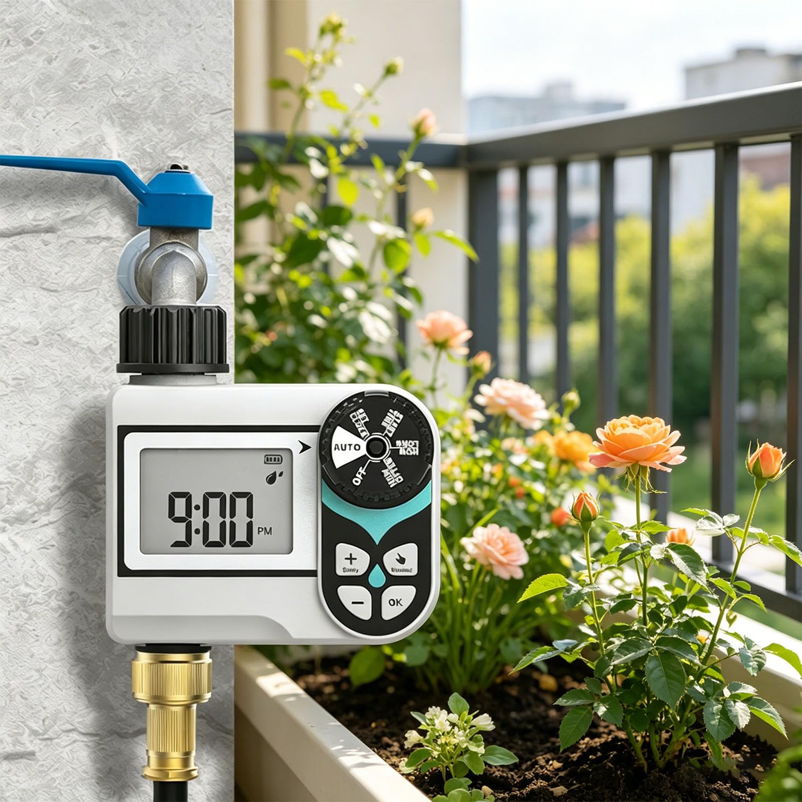 Programmierbare Digitale Steuerung für Gartensprinkler, LCD Display, Flexibler Zeitplan, benutzerfreundliche Bewässerung