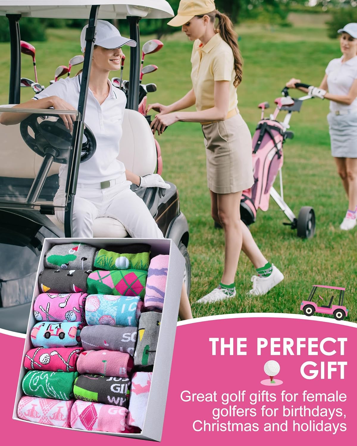 40 Pairs Novelty Women Golf Socks Bulk Cotton Low Cut Ankle Socks Golf Team Gift for Female Golfers Valentine Birthday Holiday Gifts Sport Accessories - Image 6