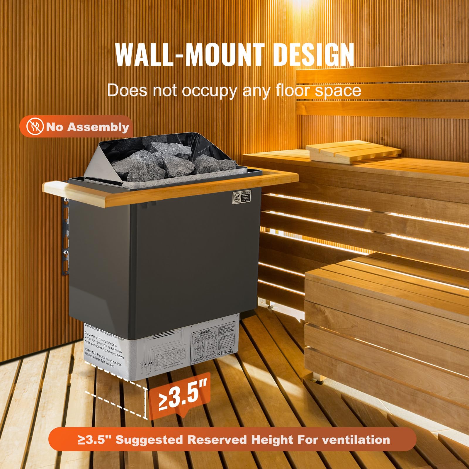 Poêle à Sauna électrique Avec Contrôleur Interne, Acier Inoxydable - Poêle à Vapeur Pour Sauna, équipement De Sudation, Pour La Maison, L'hôtel,6.0KW