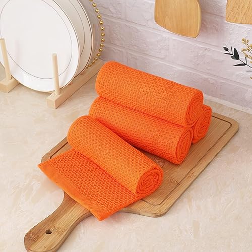 Miniatura 282 de Homaxy Paños de cocina 100% algodón, paquete de 8 – 12 x 12 pulgadas, tejido de gofre, muy suaves y absorbentes, paños de cocina de secado rápido