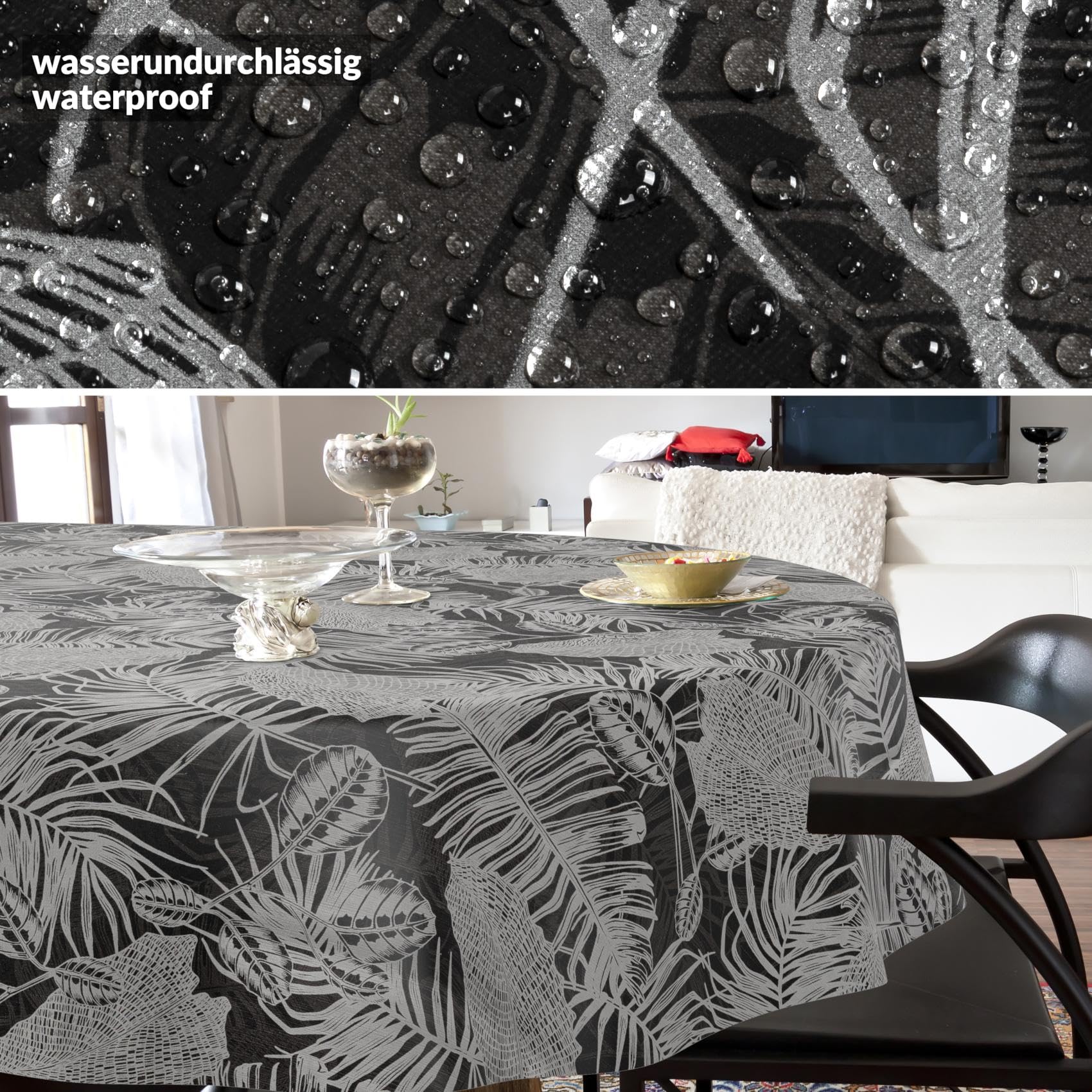 Nappe En Toile Cirée Lavable - Ovale - 140 X 160 Cm - Bords Découpés