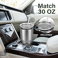 Vista 4 de ZYTC tapas a pruebas de salpicaduras y derrames con sorbetes y cepillos de limpieza, SYNCHKG121401, Blanco, 1