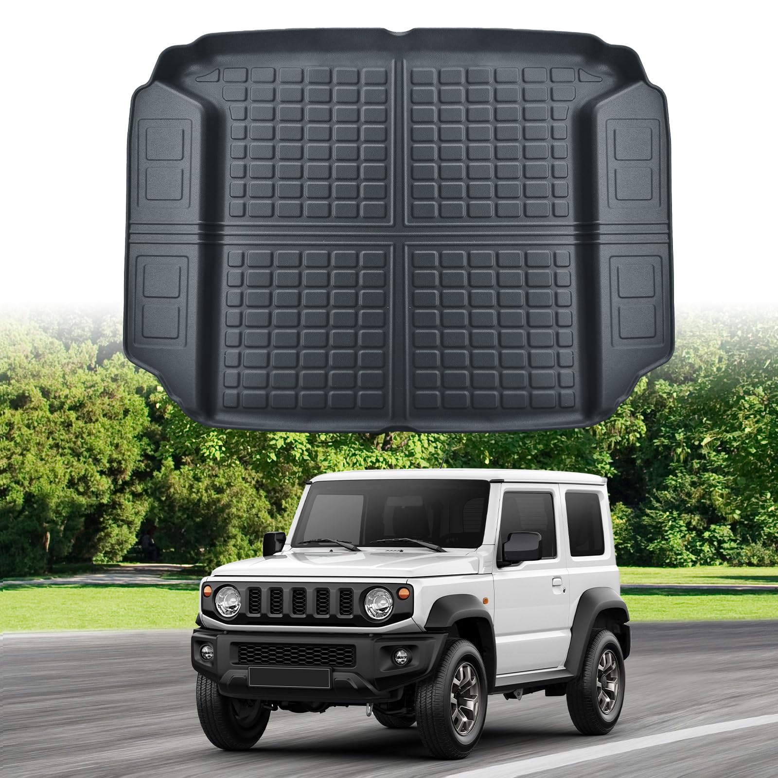 ECOZEN Vasca Baule Suzuki Jimny PRO JB64/JB74 2021-2025 3D Specifica In TPE Proteggi Bagagliaio auto Jimny Tappetino del bagagliaio con bordino rialzato resistente impermeabile tutte le stagioni