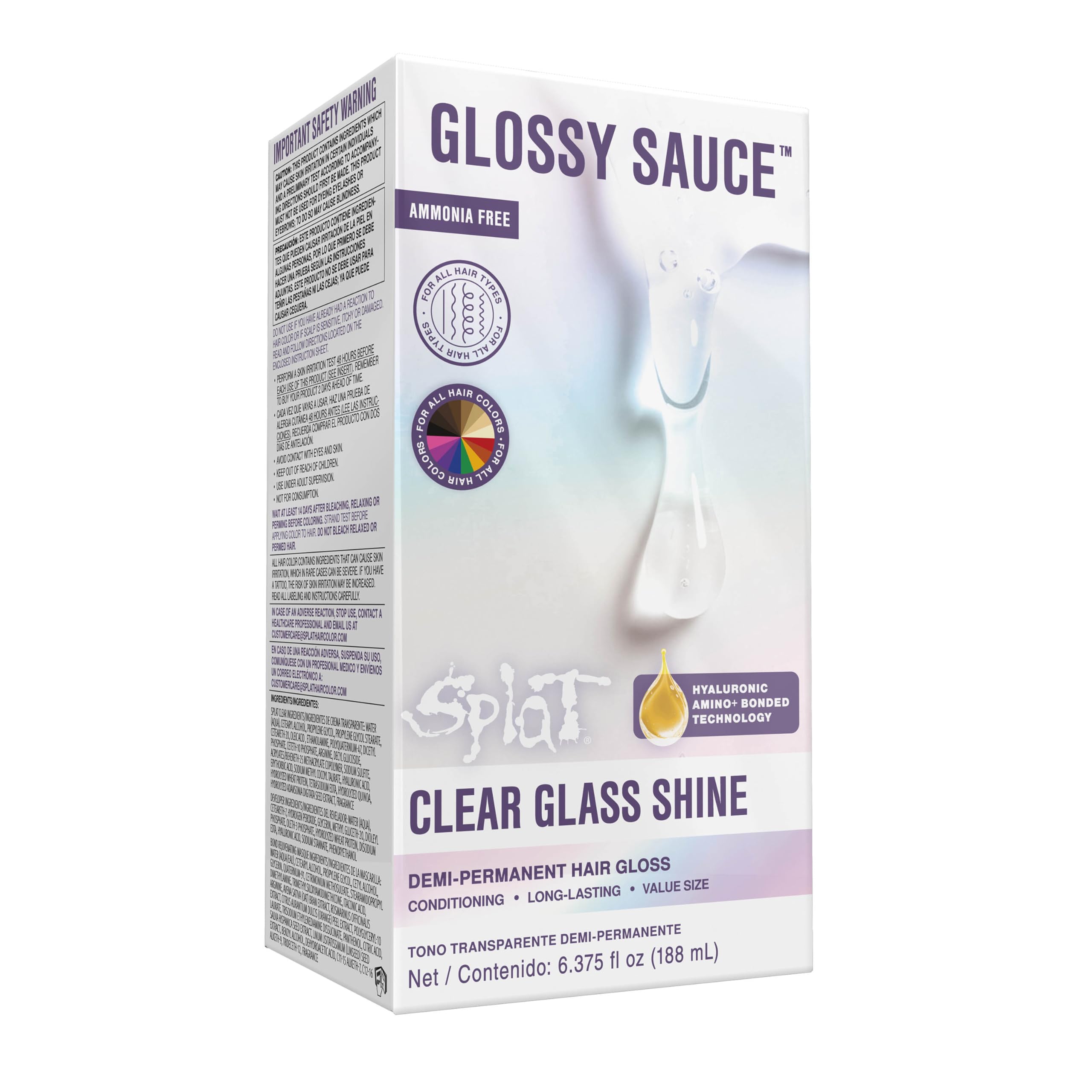 Splat Glossy Sauce Demi-Permanent Clear Gloss Hair Color