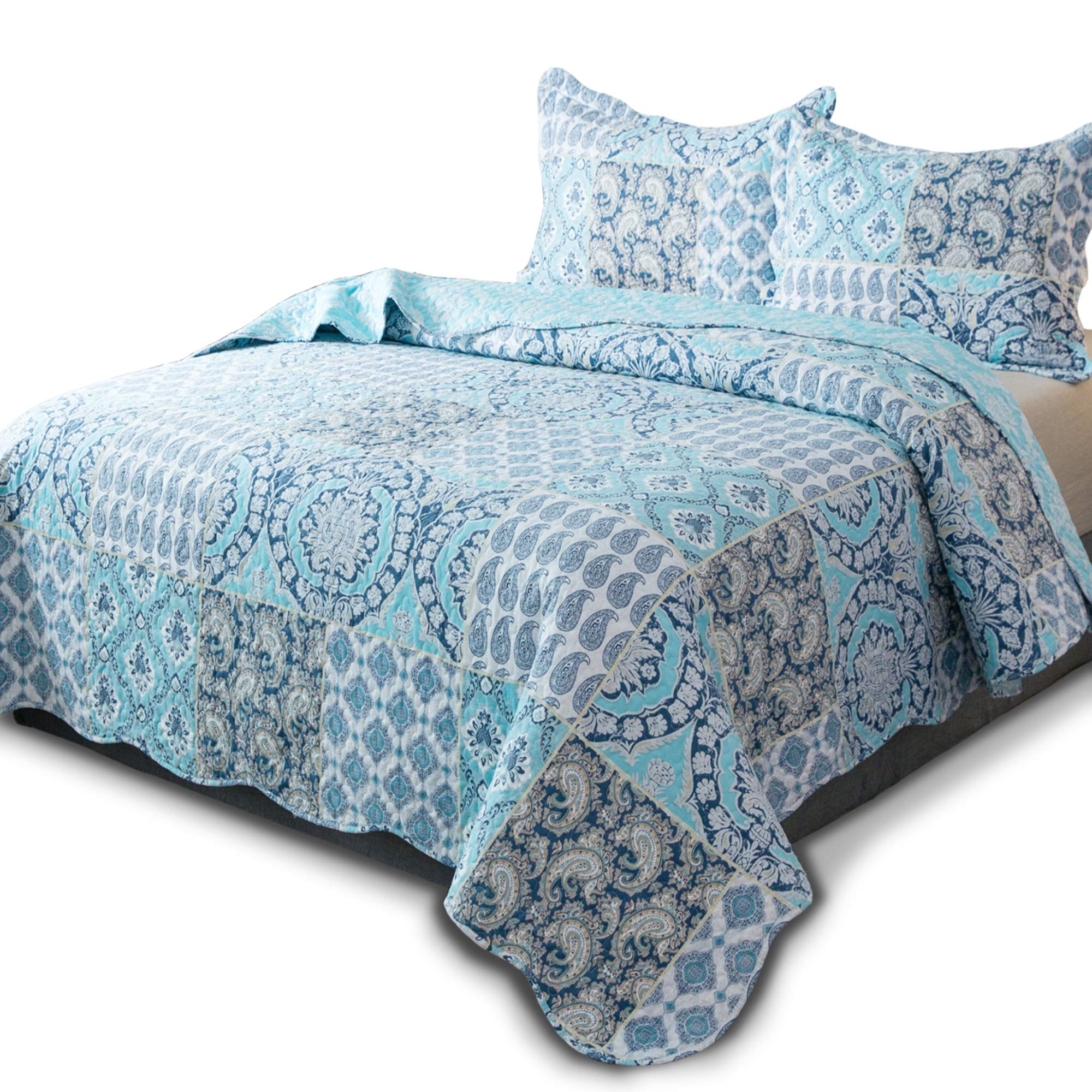 Snapklik.com : KASENTEX Twin Quilt Set Lightweight Bedspread Coverlet
