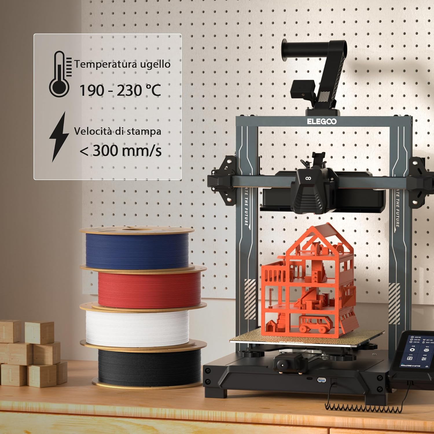 ELEGOO filament nyomtatott objektumok