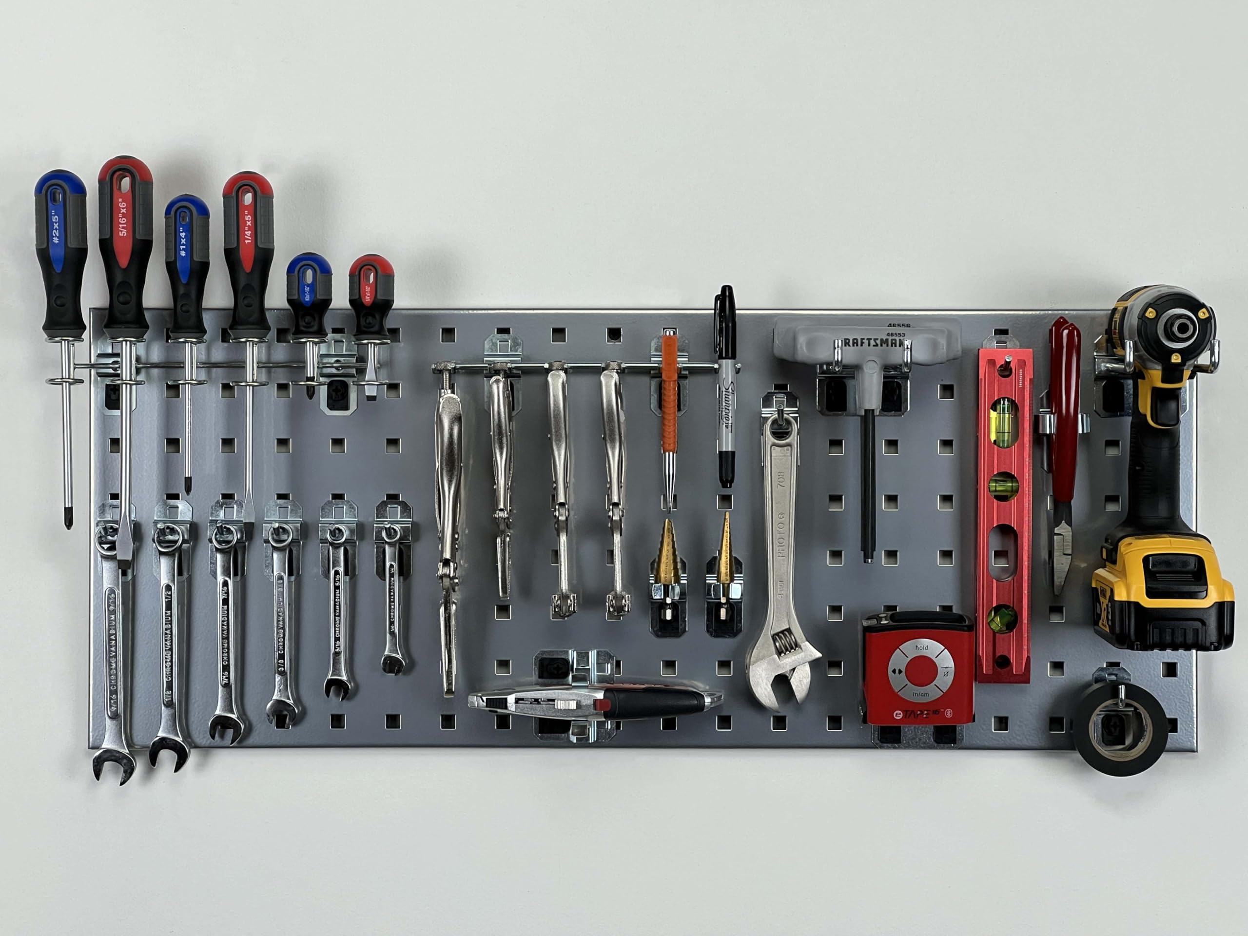 Triton LocBoard Steel Pegboard Strip - 30x12 Inch Silver Epoxy Garage Organization