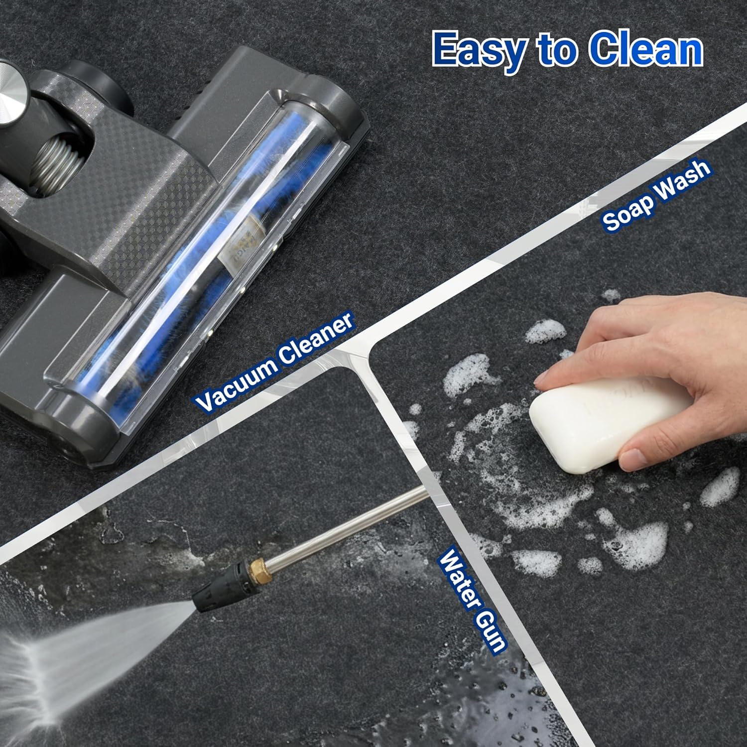 FLEXIMOUNTS 6' x 5' Garage Floor Mat Oil Spill Mat, Waterproof Garage Flooring for Cars & SUVs,Absorbent, Slip-Resistant, Quick Dry Carpet Fabric