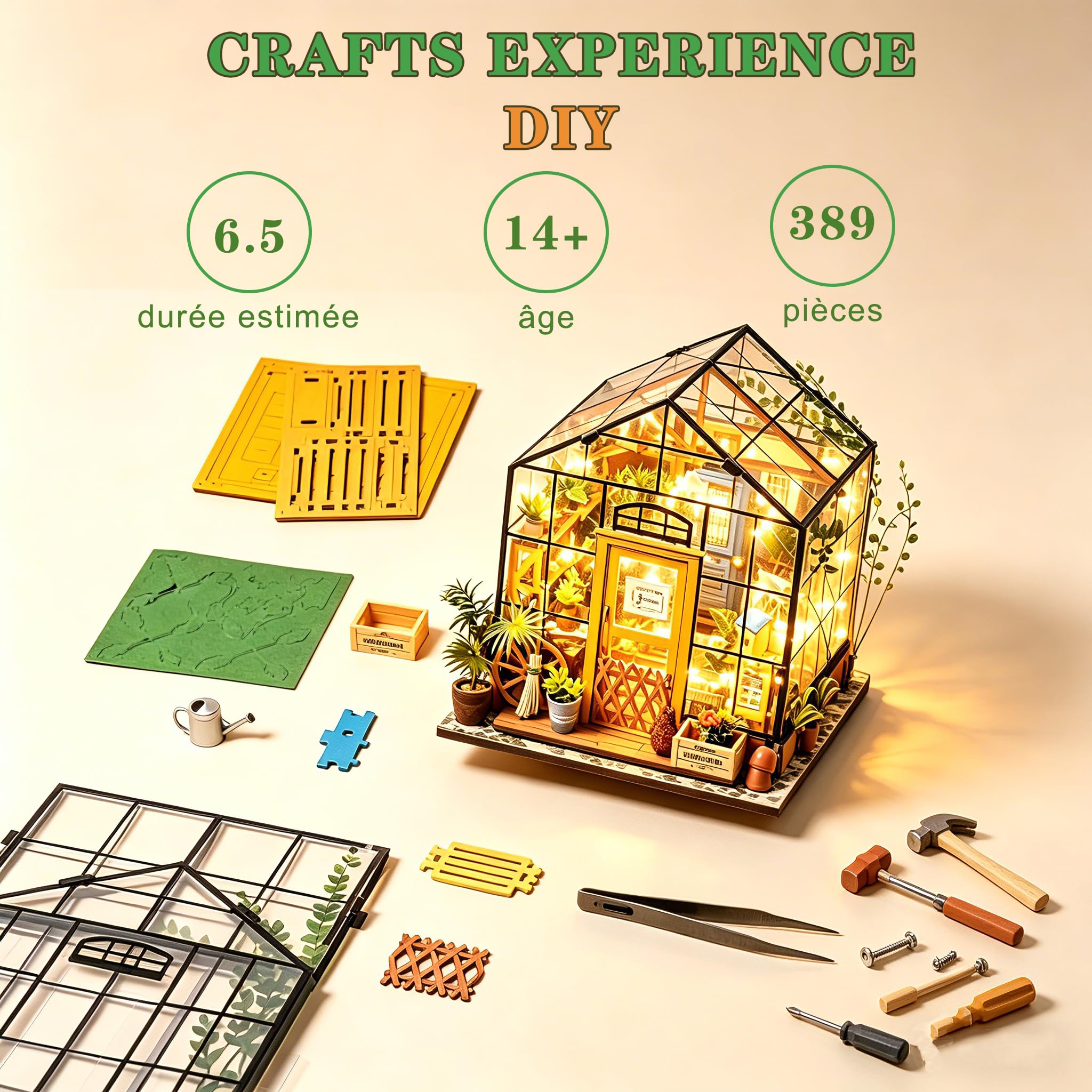 Maison Miniature DIY Kit de Construction en Bois Maison de Poupée Boutique de Fleurs Book Nook Décor Bibliothèque Cadeau Anniversaire pour Adultes Femmes et Filles