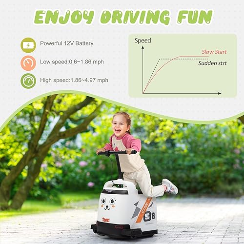 Miniatura 2 de TOBBI Auto eléctrico para niños, auto de juguete de 12 V, vehículo eléctrico de 4 ruedas para niños de 8 años en adelante, ATV a batería con