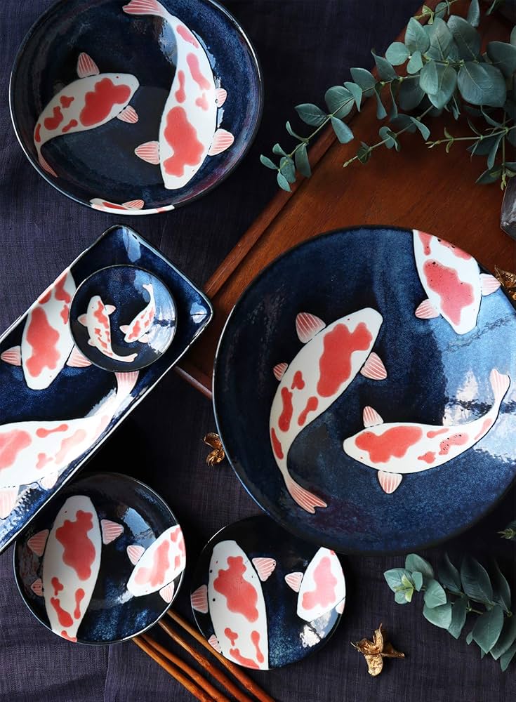 Amazon.co.jp: アワサカ(Awasaka) 「 錦鯉 」 まめ皿 小皿 しょうゆ皿