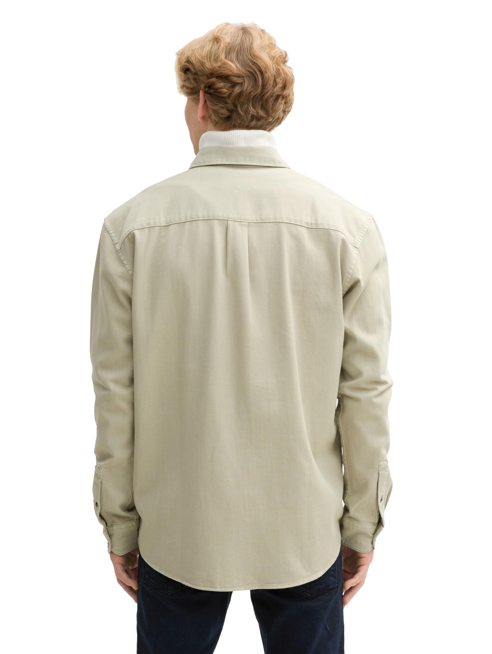 Tom Tailor Denim Herren 1045179 Relaxed Fit Gament Dye Overshirt Hemd (1er Pack)