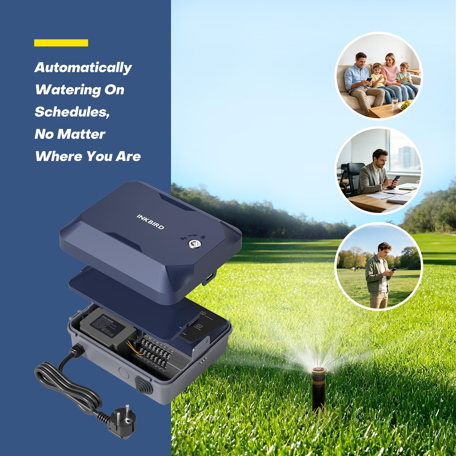 Inkbird IICO-800-WIFI inteligentny komputer nawadniający, 8-strefowe sterowanie, inteligentne sterowanie nawadnianiem