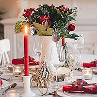 Vista 4 de Deloky 16 bolas de tela a cuadros de búfalo, bolas de arpillera envueltas en tela de Navidad de 2 pulgadas, adornos rústicos con lazo