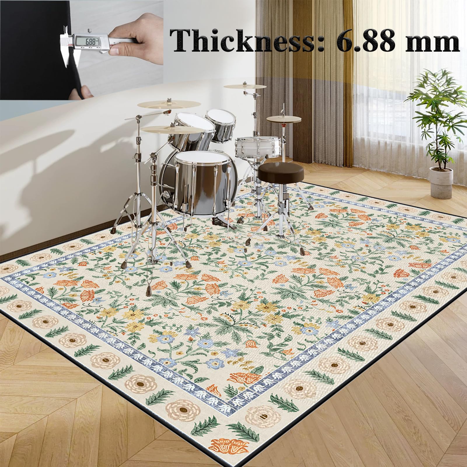Dywaniki akustyczne, mata z baterią elektroniczną, 160 x 100 cm dźwiękoszczelna mata, mata bębnowa do pudełka na baterie akustyczne bębny i instrumenty muzyczne dźwiękoszczelny koc bębnowy