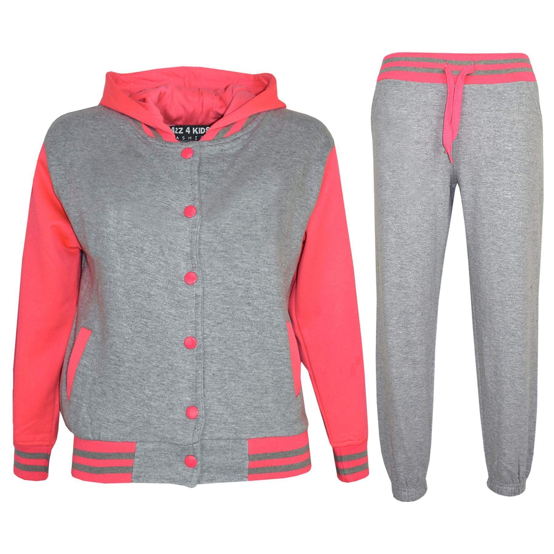 A2Z 4 Kids Girls Boys - T.S B.B Plain Grey Neon Pink 9-10