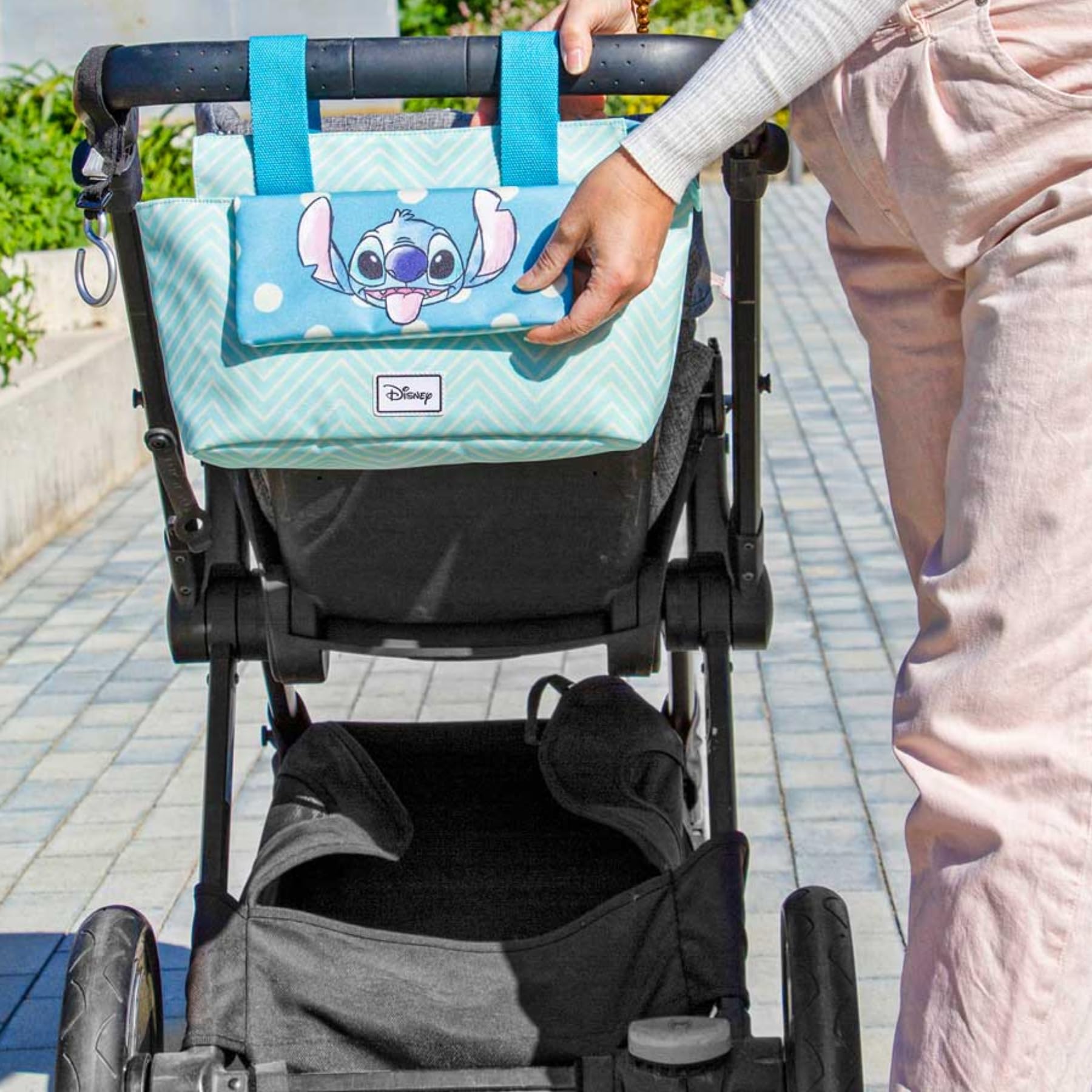 Disney Lilo e Stitch Lovely-Borsa Organizer per Passeggino Hamper Mommy, Blu, 31 x 27 cm