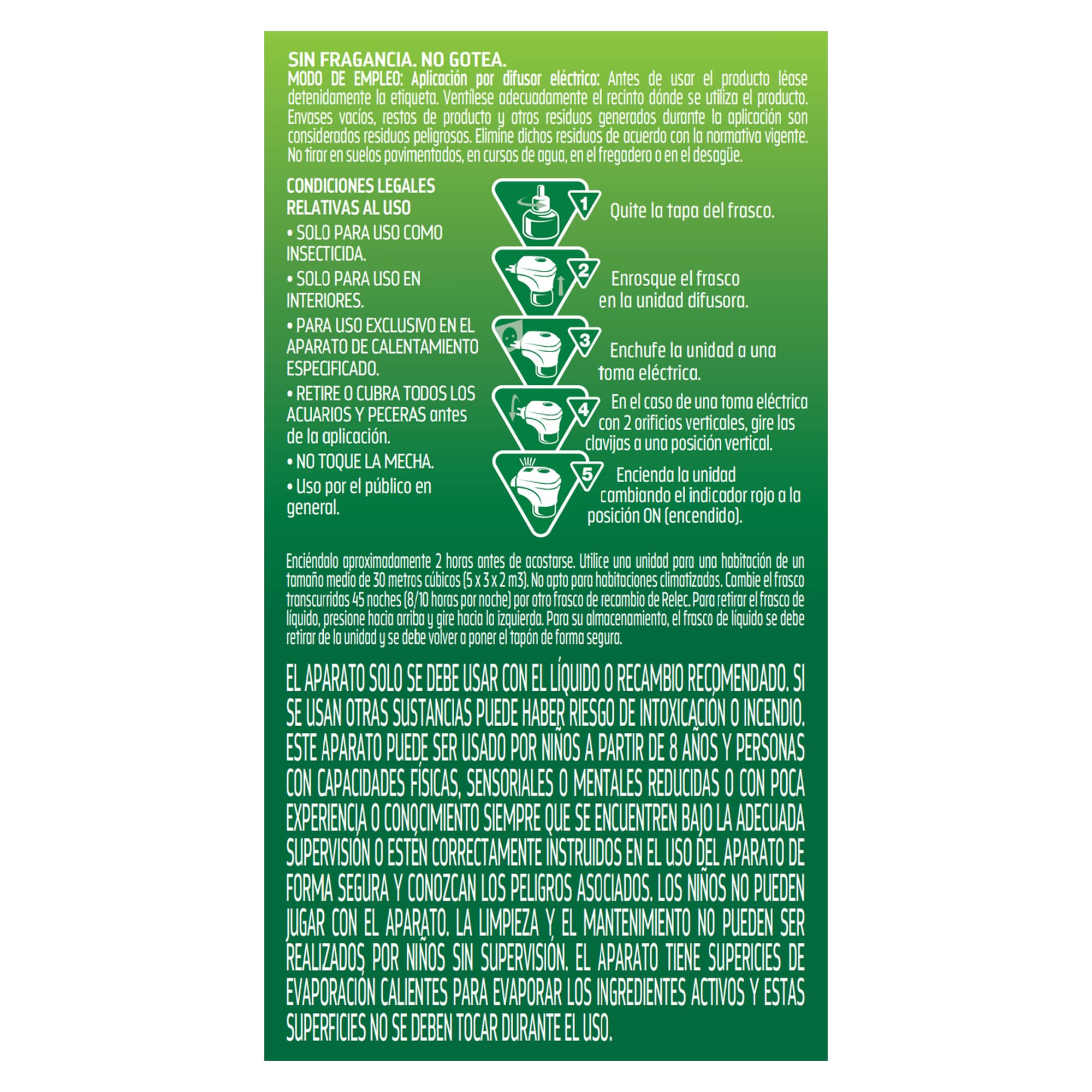 Relec Día y Noche Difusor Electrico y Líquido Antimosquitos, Repelente Antimosquitos 35 ml, Eficaz Contra El Mosquito Tigre, Protección contra Picaduras de Mosquitos en Zonas Templadas