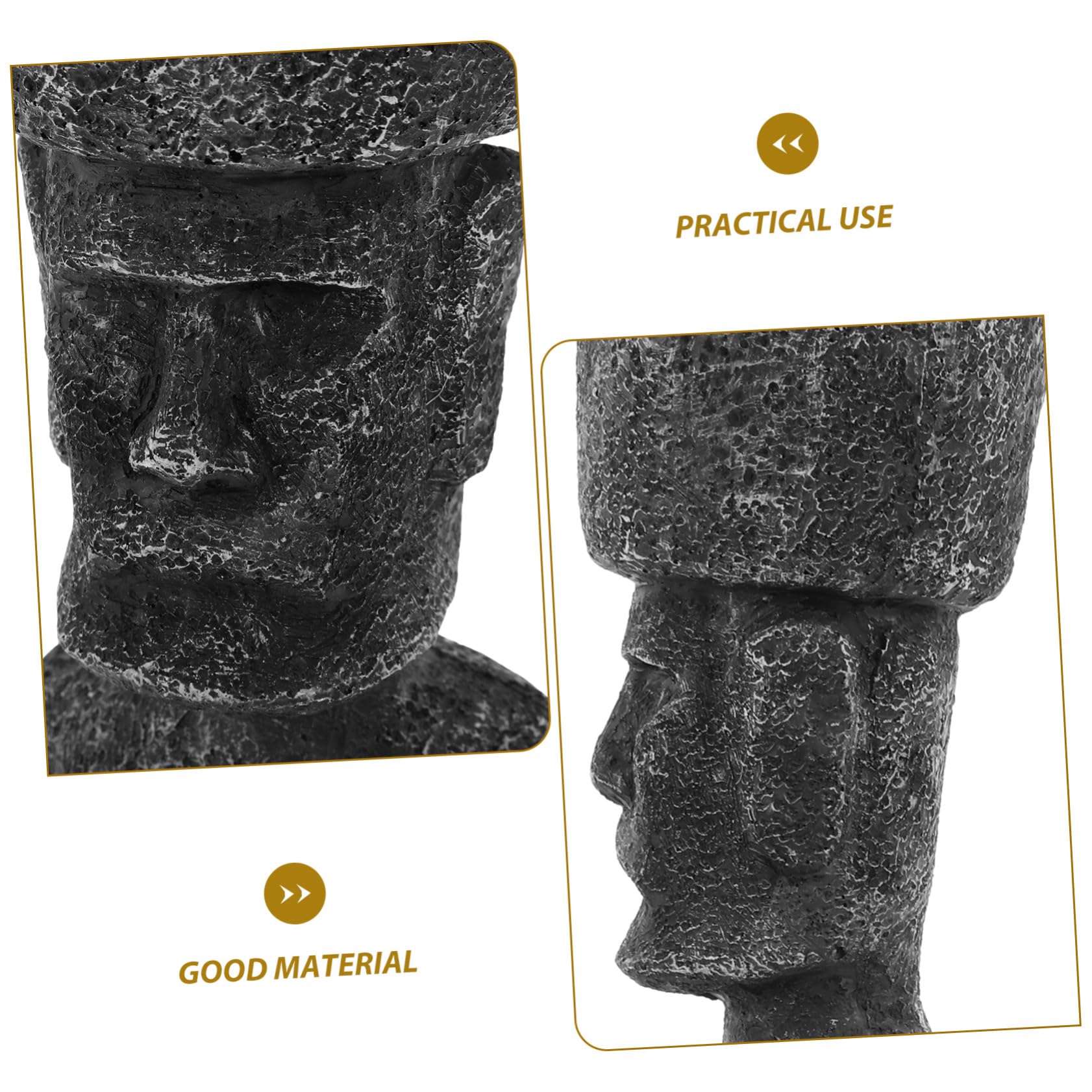 Statua Moai Dell’isola di Pasqua in Resina, Design Antico, Decorazione Paesaggistica per Acquario e Casa,