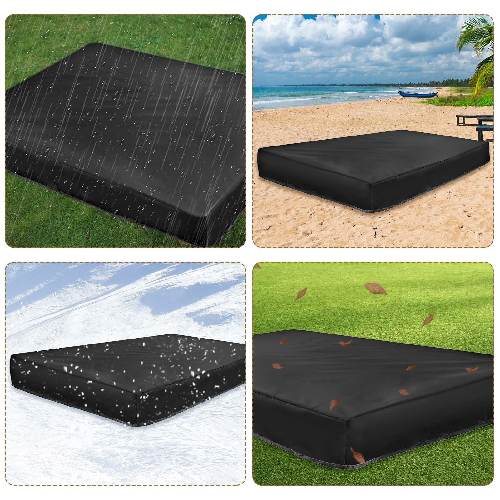 Impermeable Funda Arenero, 120x120 cm Cubierta Arenero para Niños Cubierta de Sandbox Cubierta para Arenero de Tela Oxford Arenero Toldo con Cordón, para Caja de Arena, Piscina, Jardín (120)