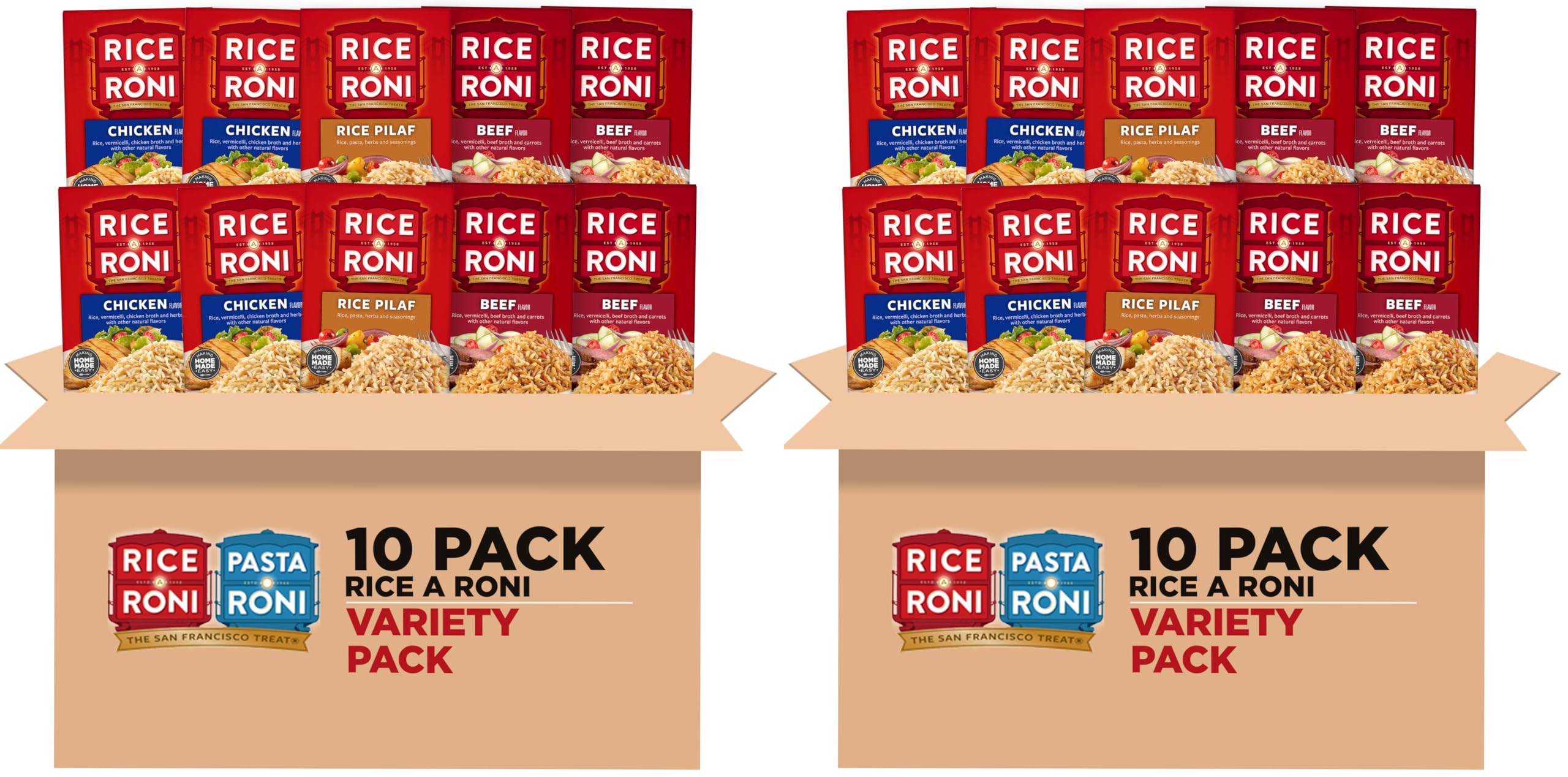 Rice-A-Roni Dinner Classics Variety Pack, 10 Piece Assortment (Pack of 2)
