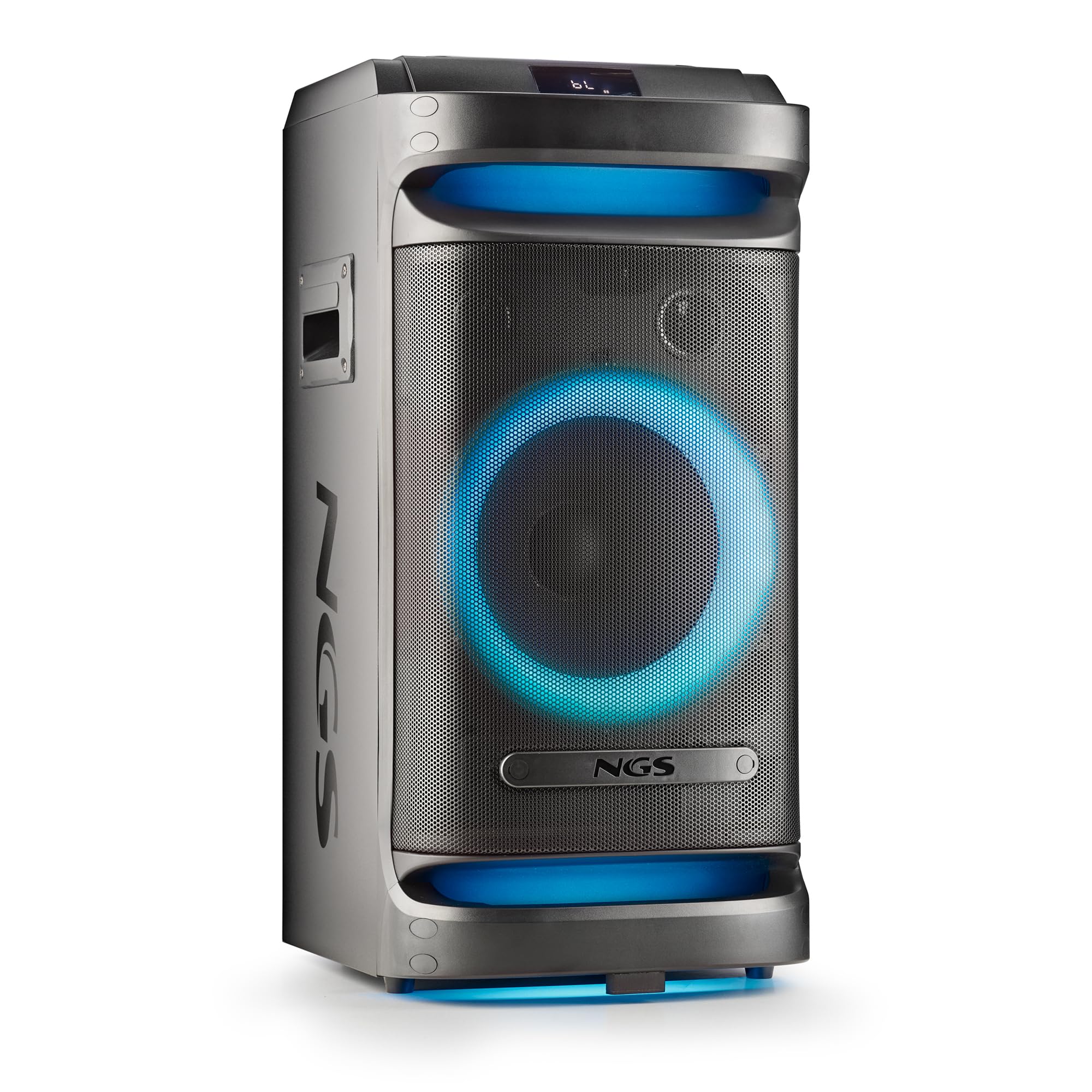 NGS Wild Space 1 przenośny głośnik kompatybilny z technologią Bluetooth i prawdziwym bezprzewodowym stereo, subwooferem + podwójny głośnik wysokotonowy (Micro SD/USB/AUX IN/), kółka, czarny