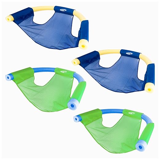 SwimWays Mesh Floating Pool Chair Noodle Slings (4 Pack)