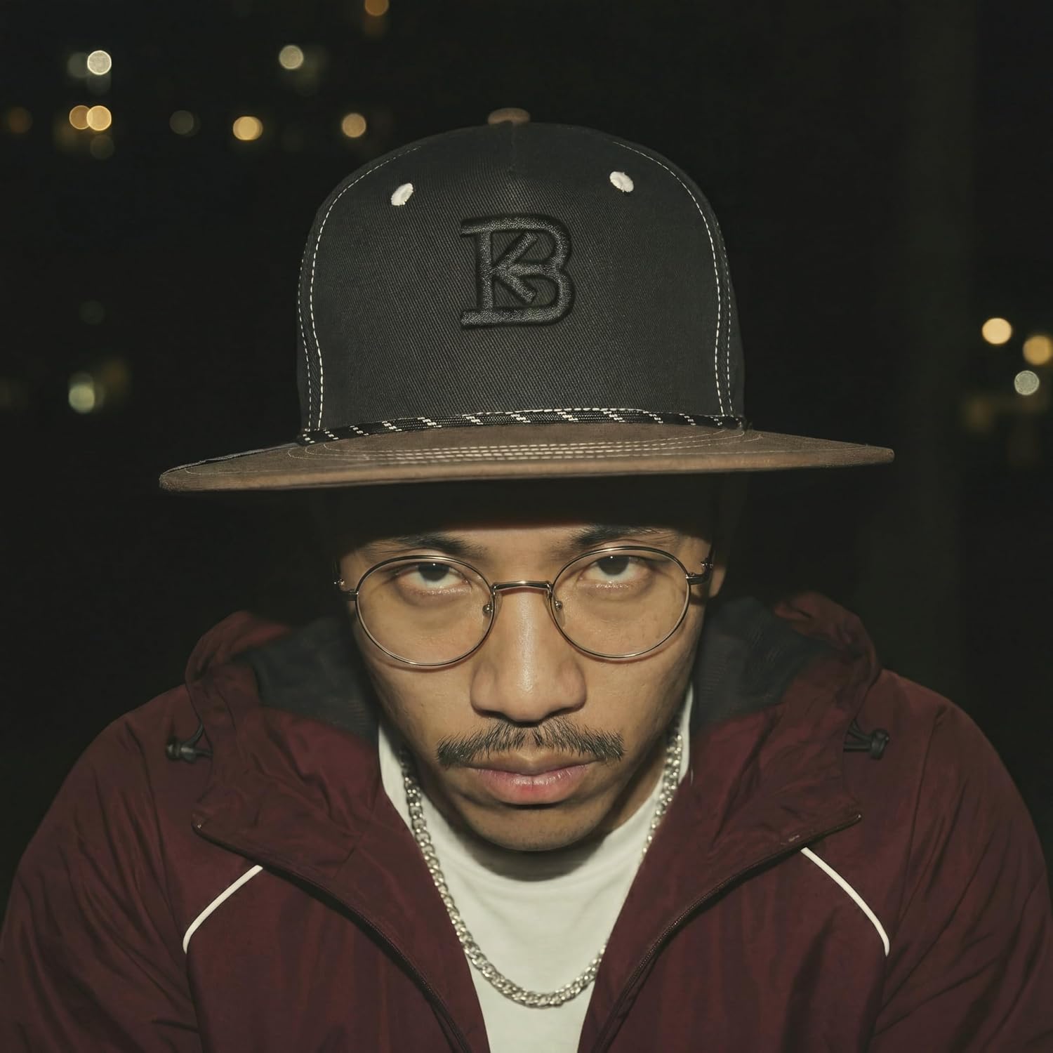 Full Brim Baseball Cap – Wide Flat Brim Fitted Hat, 5 Panel Structured Rope Cap Streetwear